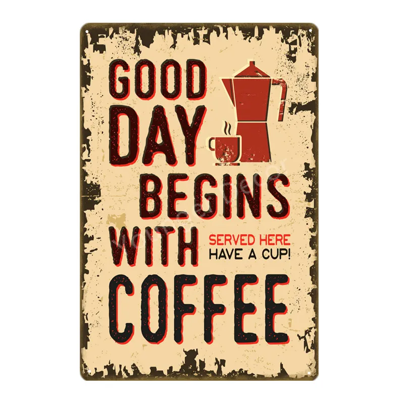 Классический эспрессо горячий кофе металлическая жестяная вывеска Кафе Магазин Бар Паб Отель домашний Настенный декор металлическая доска винтажный декоративный плакат YD027 - Цвет: YD0588
