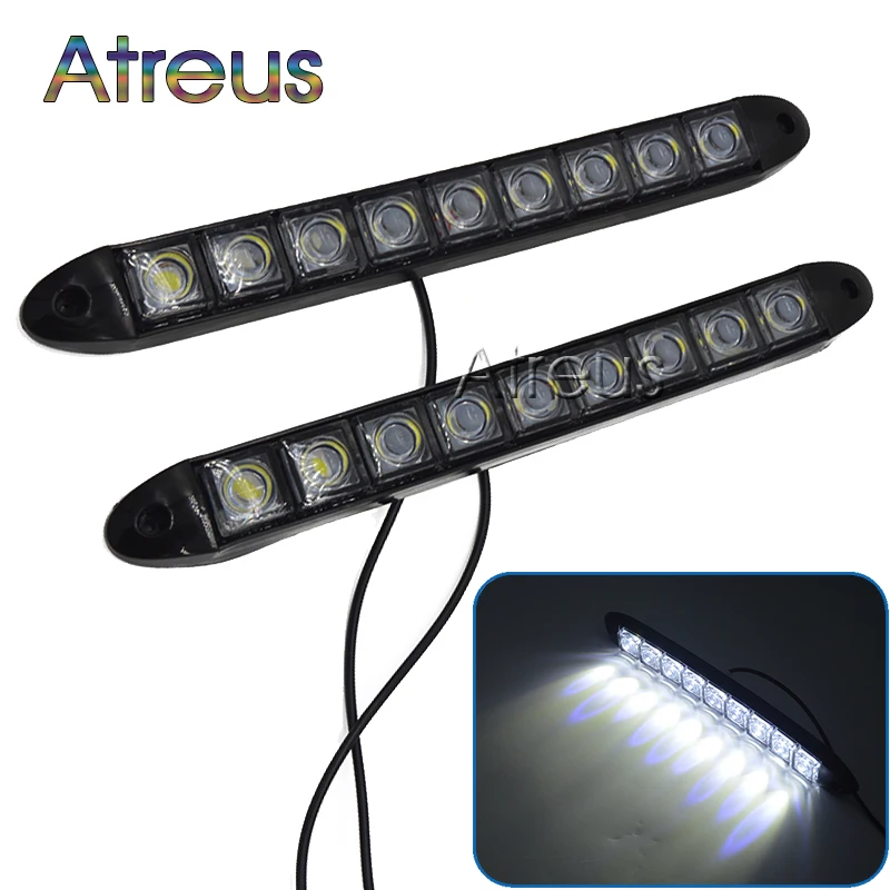 Atreus 2X Автомобильный светодиодный DRL лампы 12V для Peugeot 307 206 308 407 Citroen C4 C5 Lada Mazda 3 6 Opel