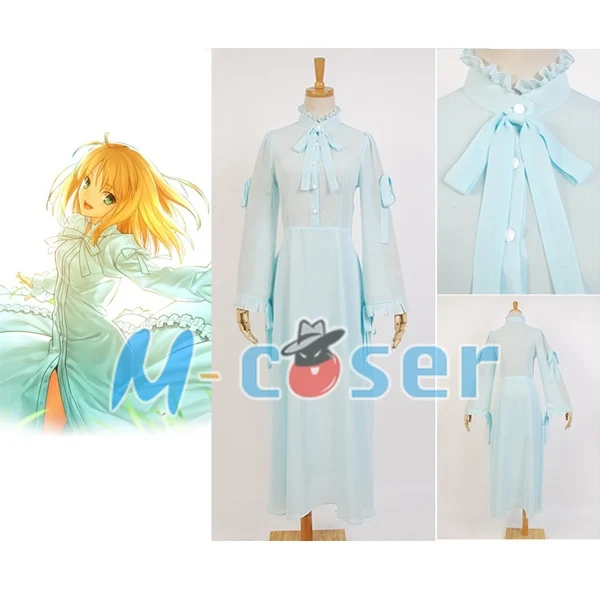 Женское длинное платье Fate/stay night Saber King Arthur Arturia шифоновое с длинными рукавами