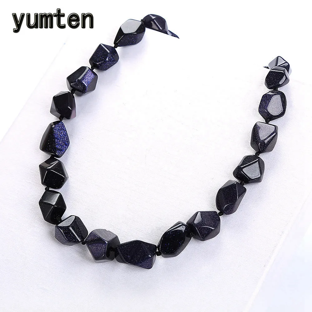 Yumten синее ожерелье из песчаника женские кабошоны Необычные оригинальные камни