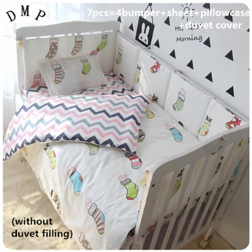 

Promotion! 6/7PCS Child Baby Bedding,Soft and Comfortable Crib Bedding Sets juego de cuna 120*60/120*70cm