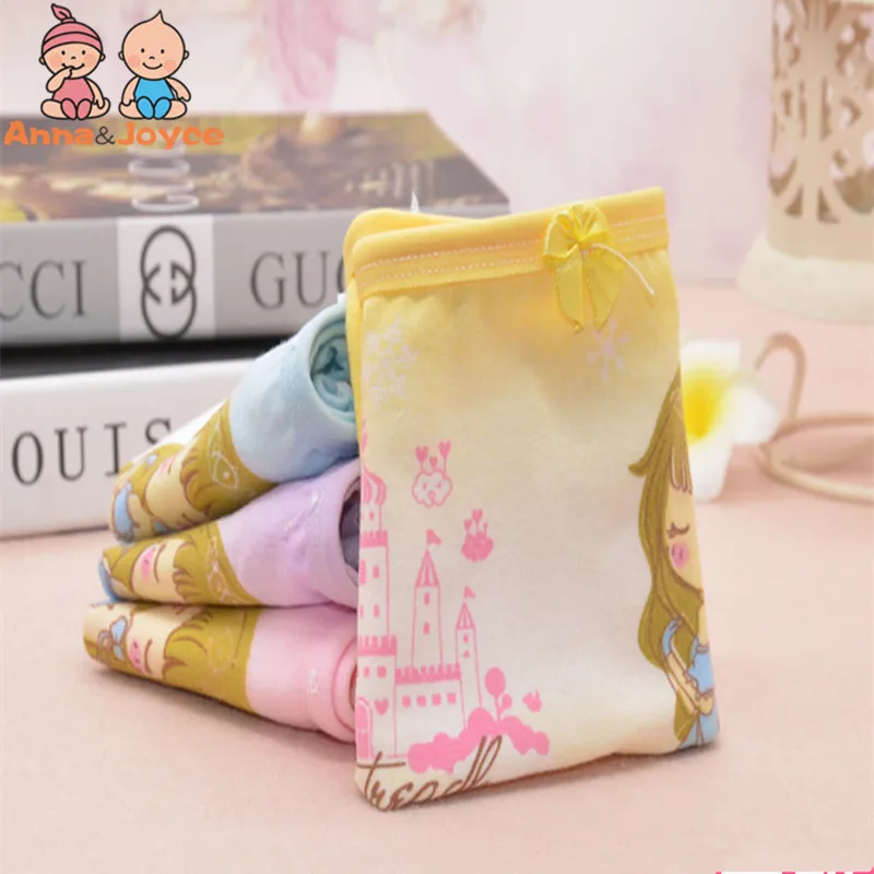 4 шт./лот хлопковые детские трусы-боксеры для девочек нижнее белье с рисунком