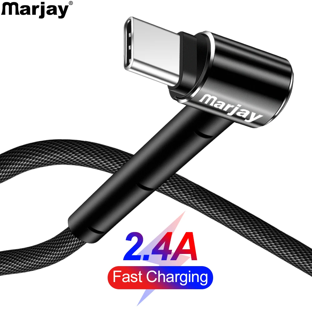 Кабель зарядный Marjay USB Type-C кабель для быстрой зарядки 90 градусов Samsung S9 S10 Xiaomi mi9