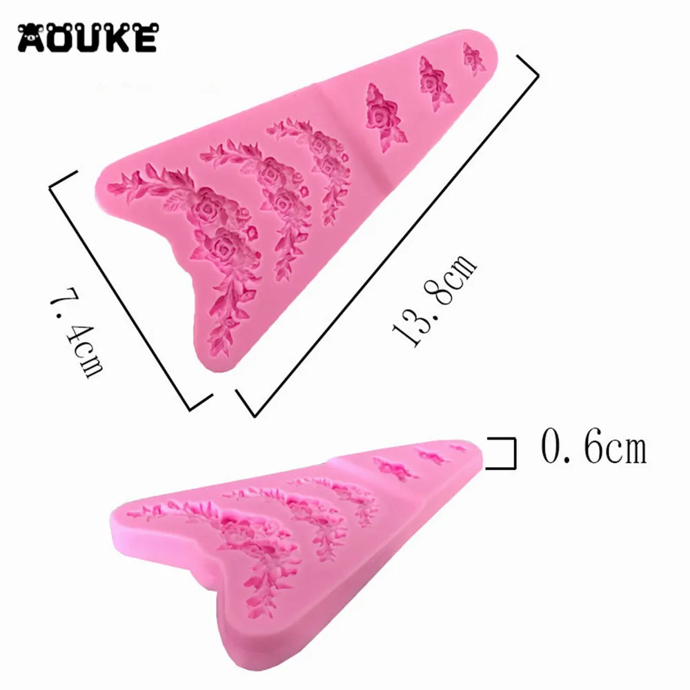 Европейская Цветочная форма Кружева помадные формы для торта силиконовая