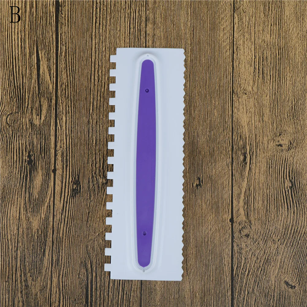 1 шт. фиолетовая Кондитерская ГРЕБЕНКА для глазури набор пластиковых скребок