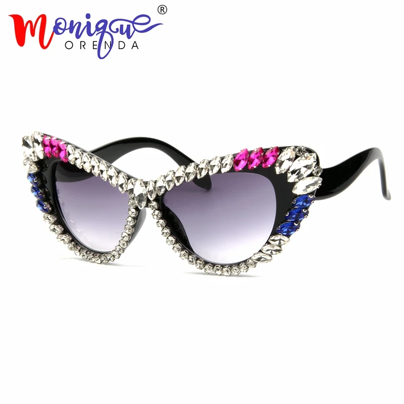 Oversize Cat Eye Sunglasses Women 2018 Brand Designer Luxury Crystal Sexy Sun Glasses Ladies Shades Oculos De Sol Feminino | Аксессуары