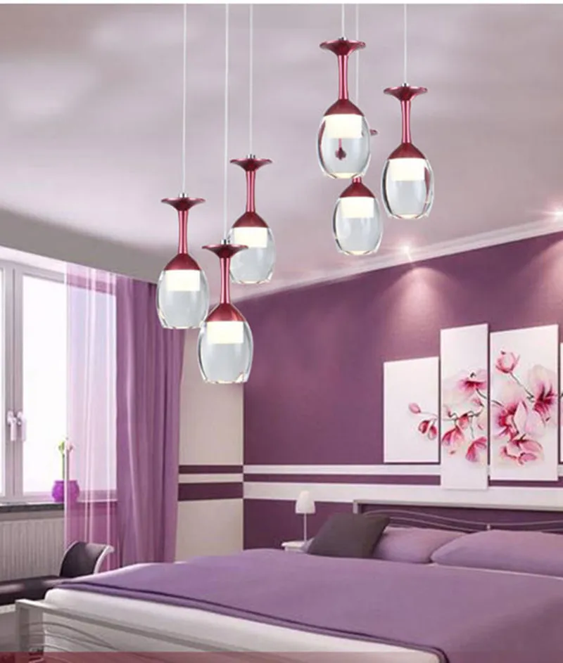 Крытый водить вина чашки подвесные светильники для Кухня витрина 3 6 шт.