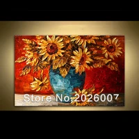 hand made texture painting sunflowers abstract flower palette knife texture floral art nizamas wall decor