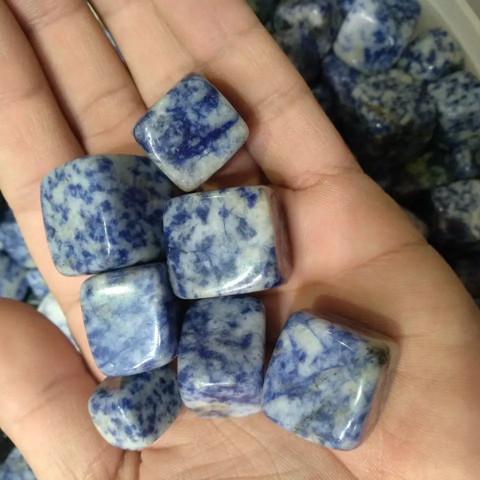 

100g Natural blue dot crystal reiki quartz heals chakras