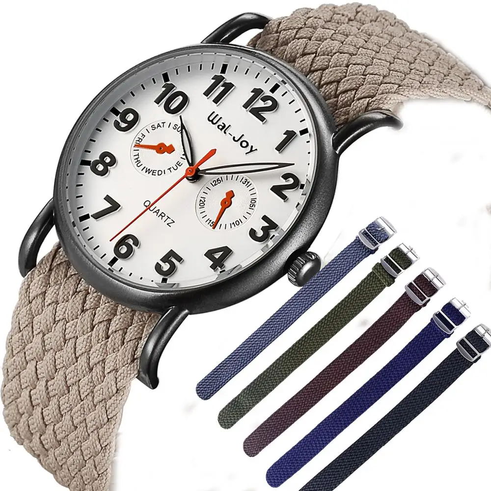 

Wal-Joy Brand Creative Water Resistant Fashion Men Hand Watch High Quality Men Nylon Strap Business Handwatch montre homme