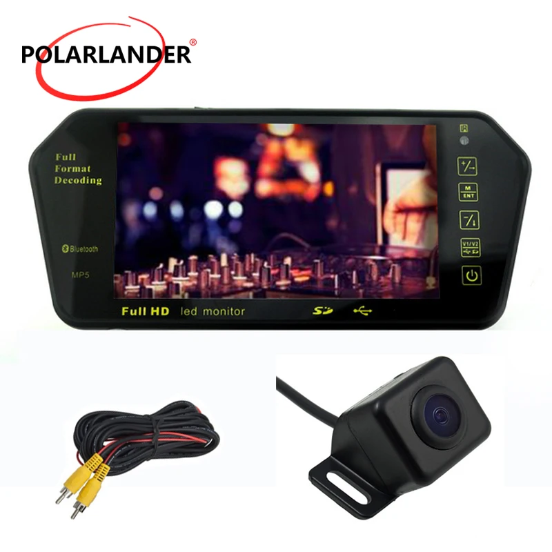 7-дюймовый TFT ЖК-дисплей камера заднего вида MP5 USB/SD/FM 800*480 12-24 В Автомобильное