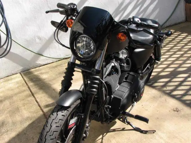 

Fairing Fender cafe drag head light mask front cowl visor 1973-UP For Harley Dyna Fat Bob Street Super Glide Sportster 883 XL FX