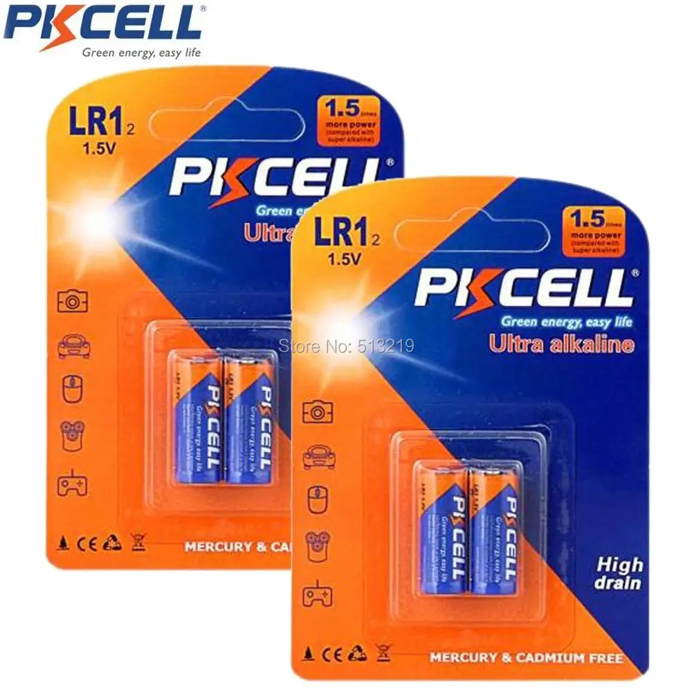 Щелочные аккумуляторы PKCELL E90 N LR1 MN9100 910A 1 5 в AM5 4 шт./2 карты для беспроводного