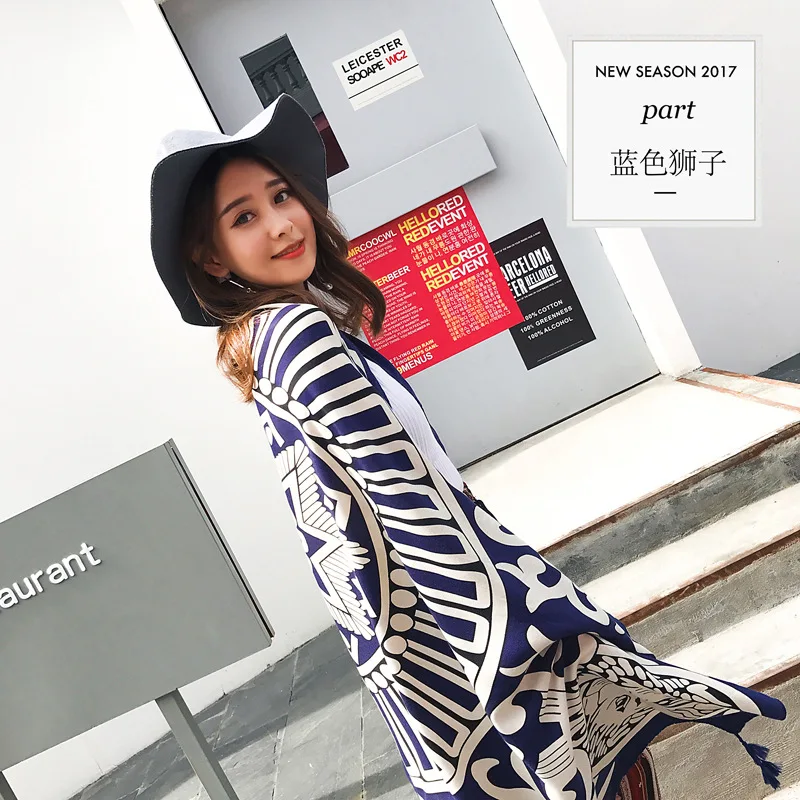 Autumn new style literature and art ancient national wind elephant cotton linen scarves sunscreen shawls beach towels | Аксессуары для