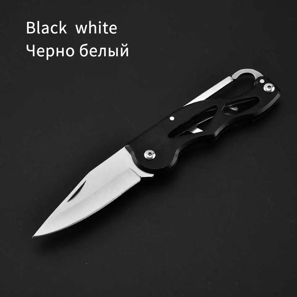 Black White Складной нож брелок ножи из нержавеющей стали Открытый Тактический нож выживания красочный Карманный Faca Couteau Pliant Tactique - Цвет: Black White