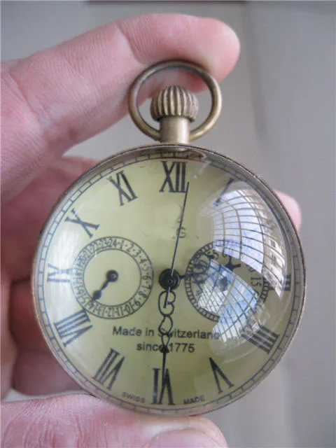 Изысканные китайские ручной работы старые медные стеклянные Механические