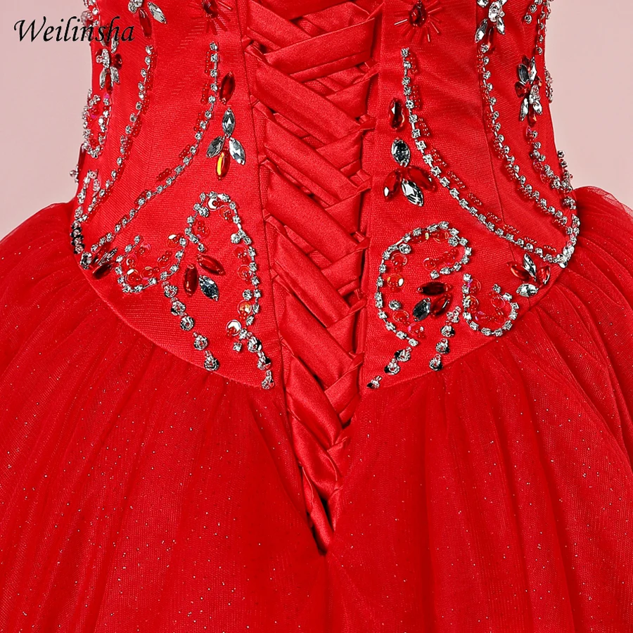 Weilinsha New Arrival Custom Quinceanera Dresses Sweetheart Sparkling Beading Rhinestones Gowns Sweet 15 | Свадьбы и торжества
