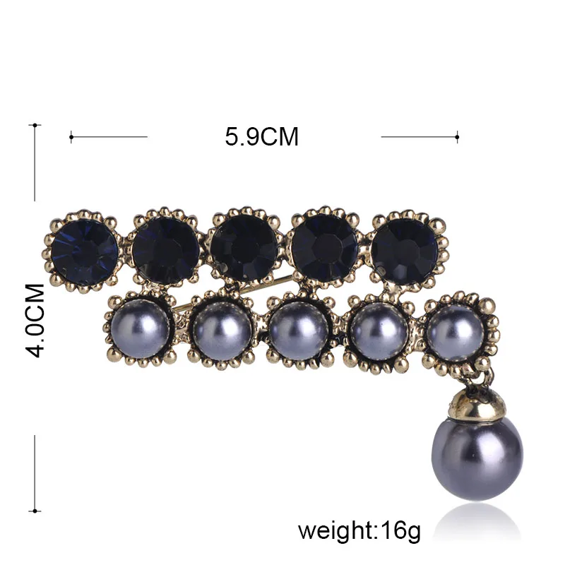 Blucome классические круглые серые Броши золотого цвета с имитацией жемчуга