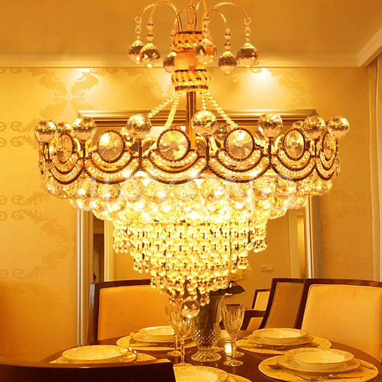 

D450mm x H580mm Luxury Modern K9 Crystal Chandelier For Living Room Restaurant Hotel AC 110-240V With E14 Bulbs Free Shipping