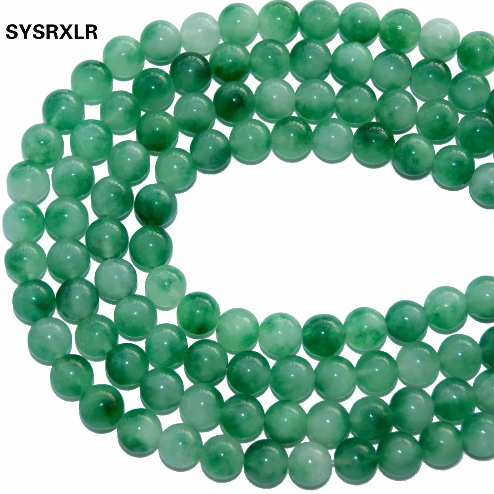 Оптовая продажа круглые бусины AAA + смешанного зеленого цвета из натурального