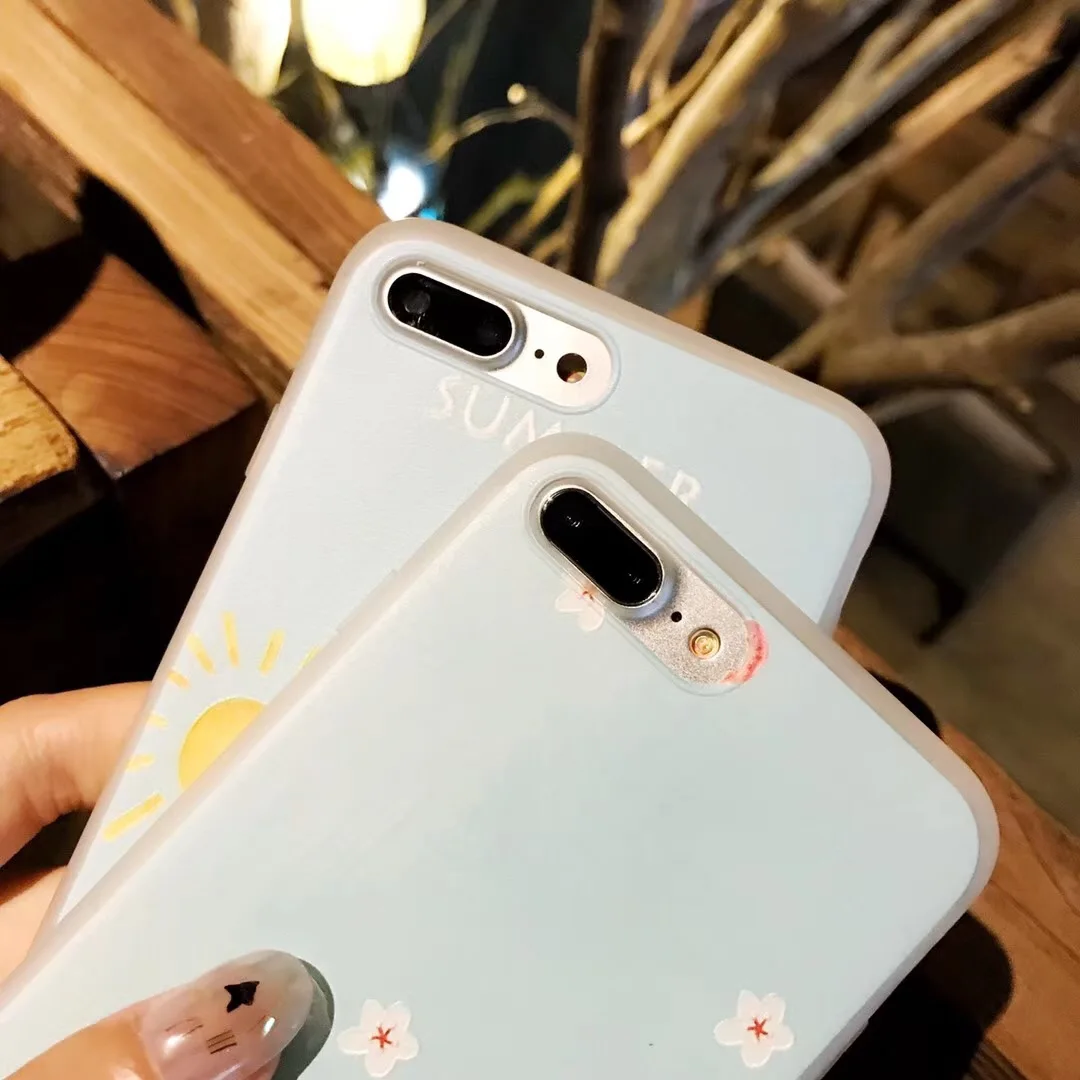 Мультфильм для iPhone X цветок подсолнечника 7 8 Plus Silicon Case 6 6s плюс мягкий