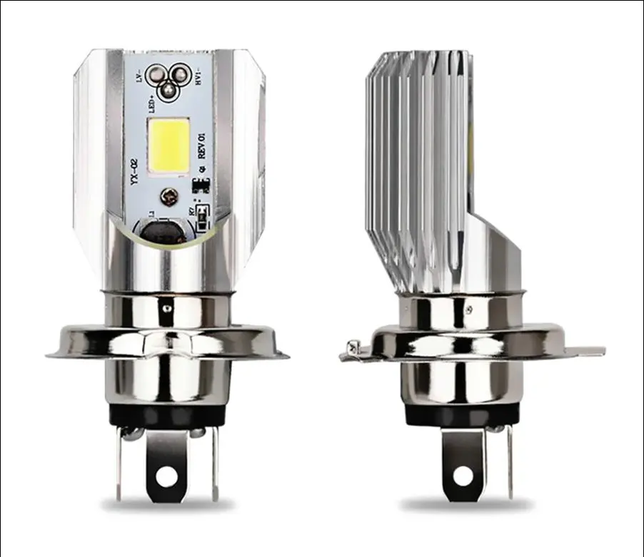 Светодиодные лампы для мотоциклетных Фар H4 H6 COB Led 1000LM BA20D лампа ближнего и