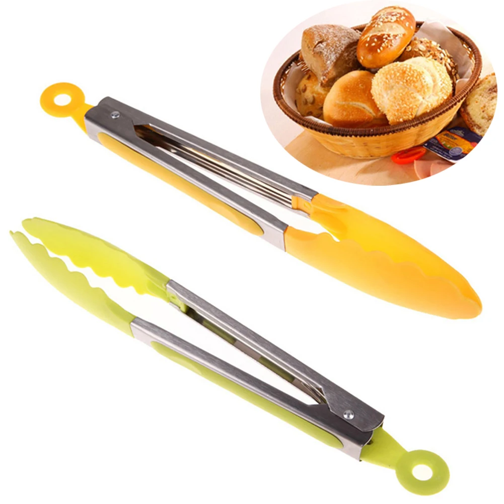 Kitchen Tongs BBQ Accessories Anti-Burn Silicone Picnic Food Clip Vegetable Cake Randomly Color | Дом и сад