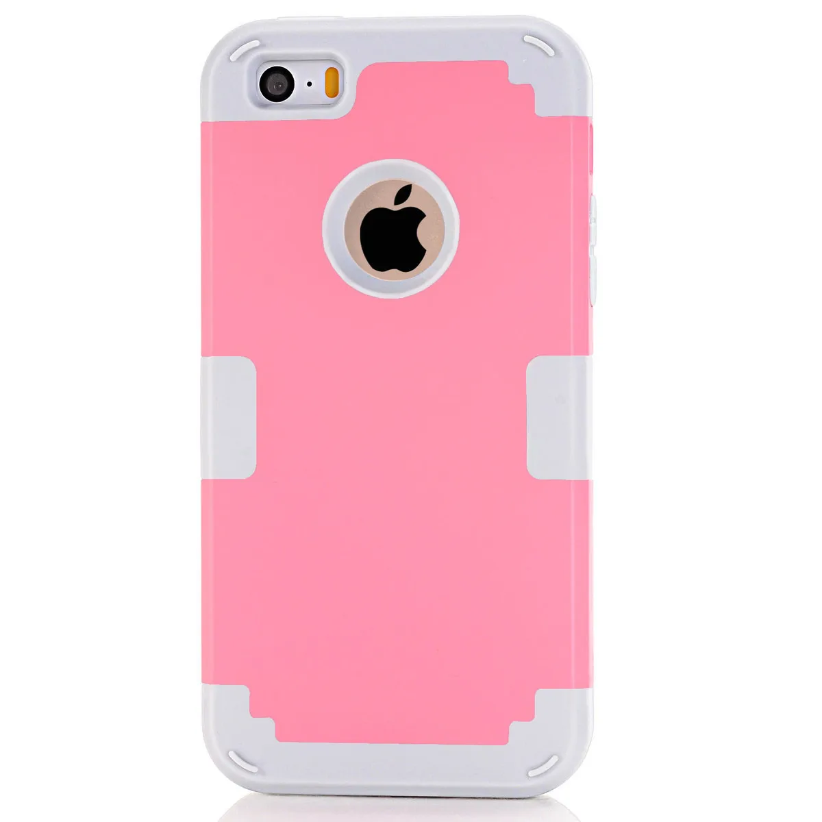 Pink and Grey Чехол для iPhone 5S, противоударный защитный чехол, гибридный жесткий резиновый защитный чехол для телефона s для iPhone, прошитая/экранная пленка - Цвет: Pink and Grey