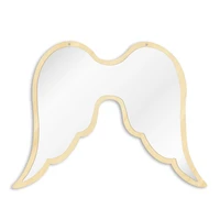 fantasy open angel wing wall mirror decorative home ornament children baby room nursery safety acylic mirror with wooden back