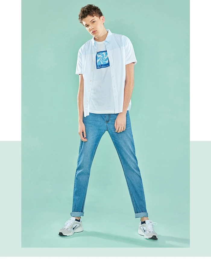 Jordano/Мужская рубашка, контрастная, цветная, Оксфорд, хлопок, Camisa Masculina, короткий рукав, отложной воротник, цветная, блочная, Camisas