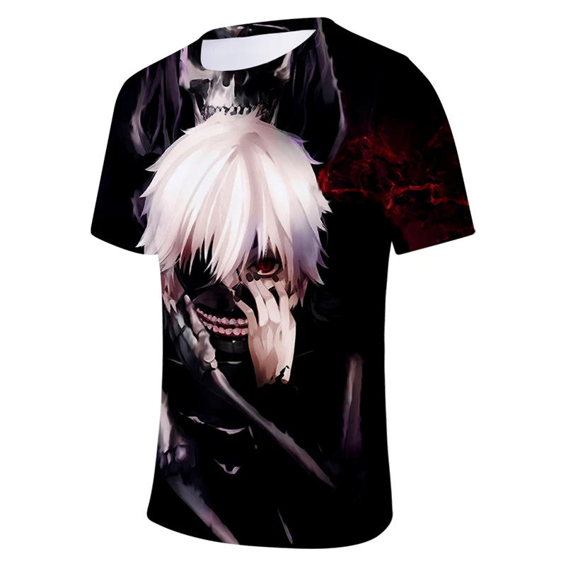 Хип хоп Череп Токио вурдалак 3d футболка Для мужчин женщин Kaneki печатных уличная
