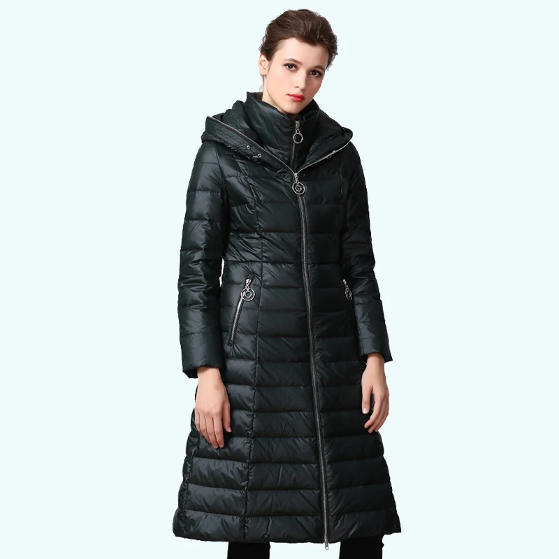 Arbitmatch Высококачественный пуховик Для женщин Мода молнии с капюшоном утка