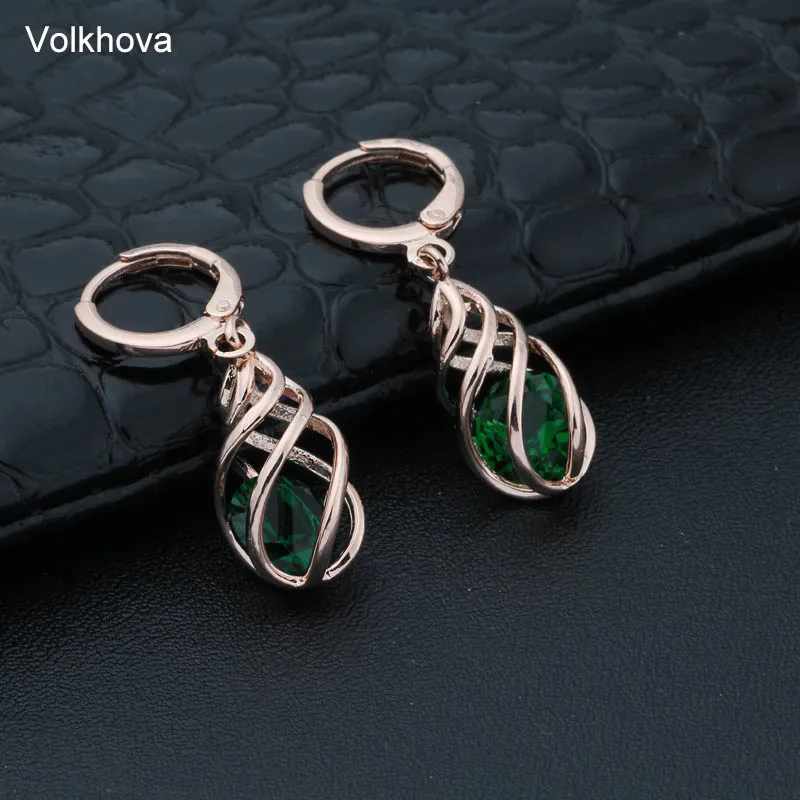 

Volkhova Rose Gold Color Shinning Earring For Girl Special Design Cute Dangle Earring For Girl Bridal Zircon Earring