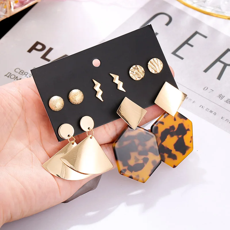 Панк Золото Смешанные геометрические нерегулярные металлические массивные