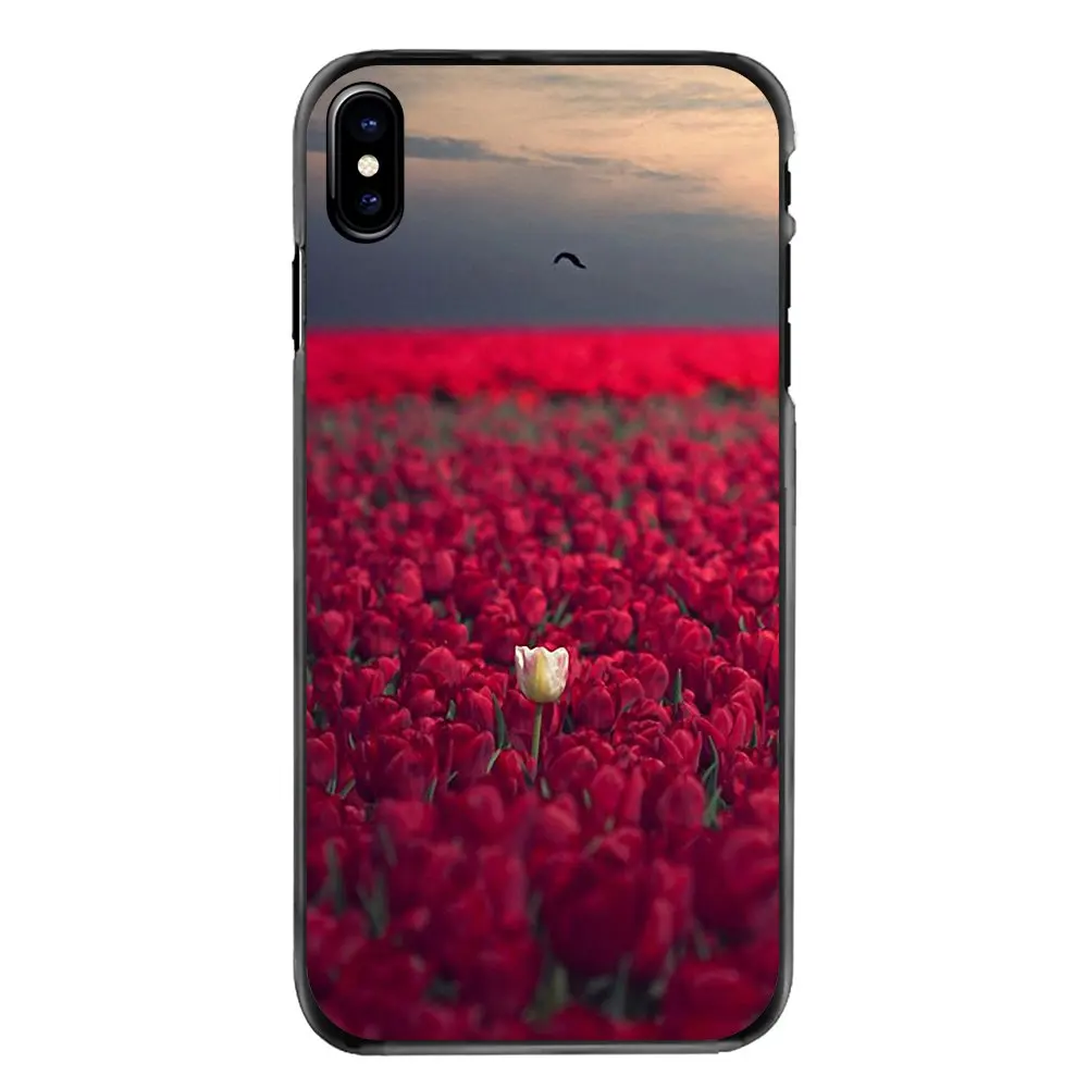 For Huawei P7 P8 P9 P10 Lite Plus 2017 2016 Honor 5C 6 4X 5X Mate 8 7 9 Covers Red Blue Spring Colorful Tulips flower field Art |