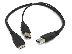 

NGFF Two USB3 0 A Male to Micro USB 3 Y Cable for Mobile HDD 50CM