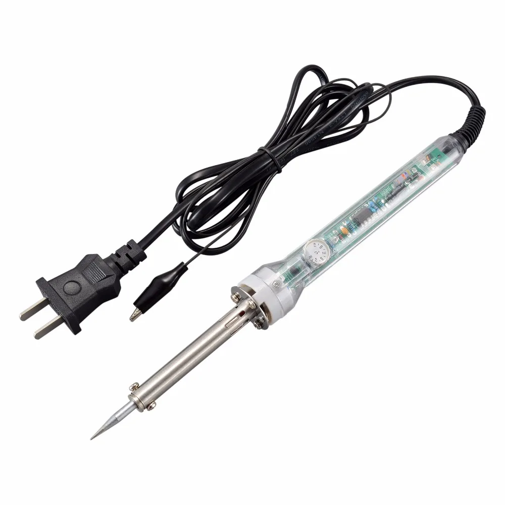 220V 60W US Adjustable Temperature Welding Soldering Iron Kit + Stand/Wire/Rosin | Электроника