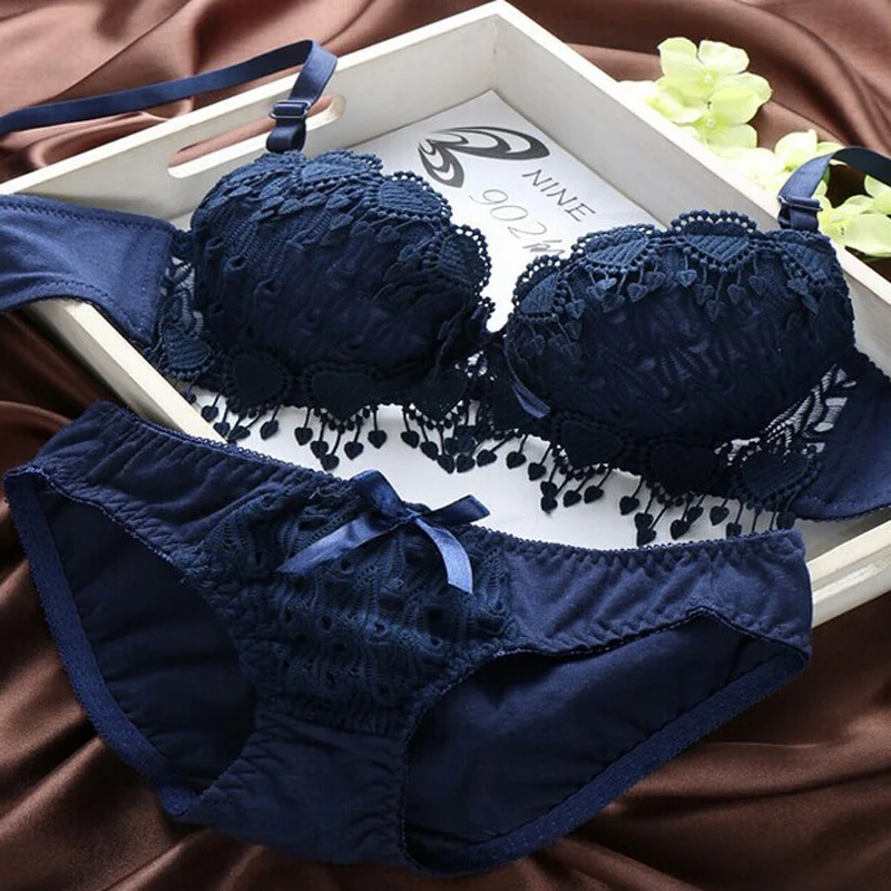 Комплект женского кружевного нижнего белья с чашками пуш ап|bra set|women bra setunderwear set |