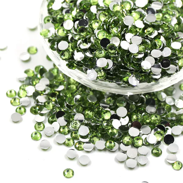 Peridot 1000 шт, стразы из смолы, круглые, 4 мм, камни и кристаллы для одежды, телефона, наклейки, алмазное сверло для рукоделия, аксессуары для женщин - Цвет: Peridot