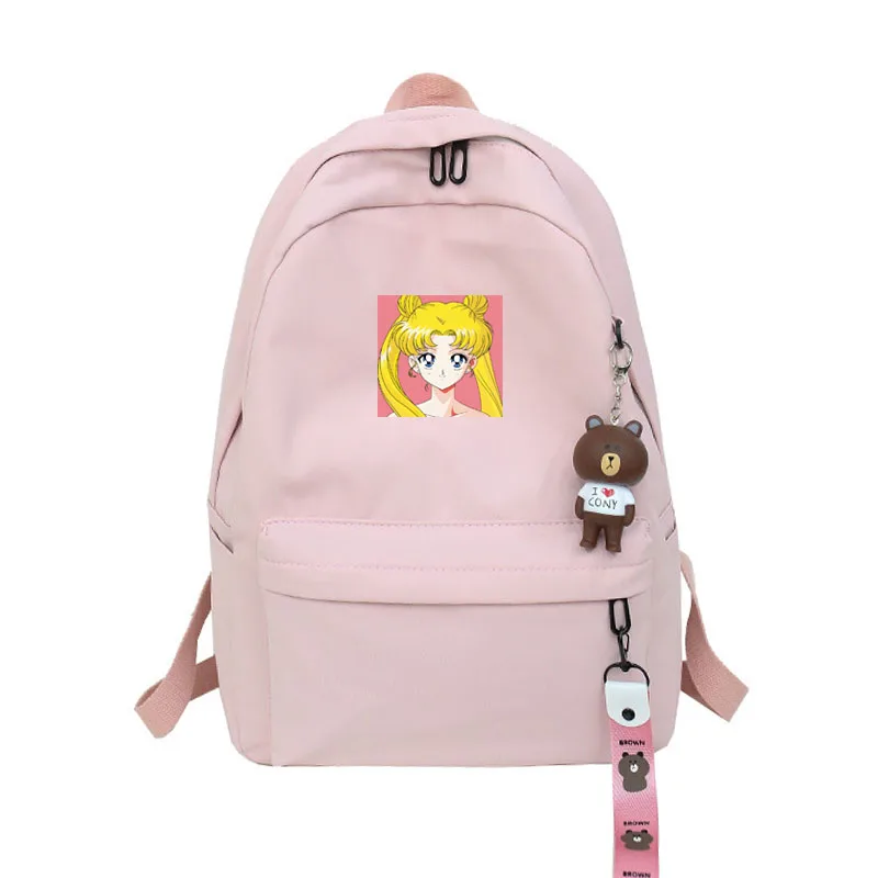 Повседневный женский рюкзак Сейлор Мун, Kawaii, для девочек, Luna Cat, школьные сумки, Подростковая дорожная сумка, сумка на плечо, водонепроницаемый рюкзак