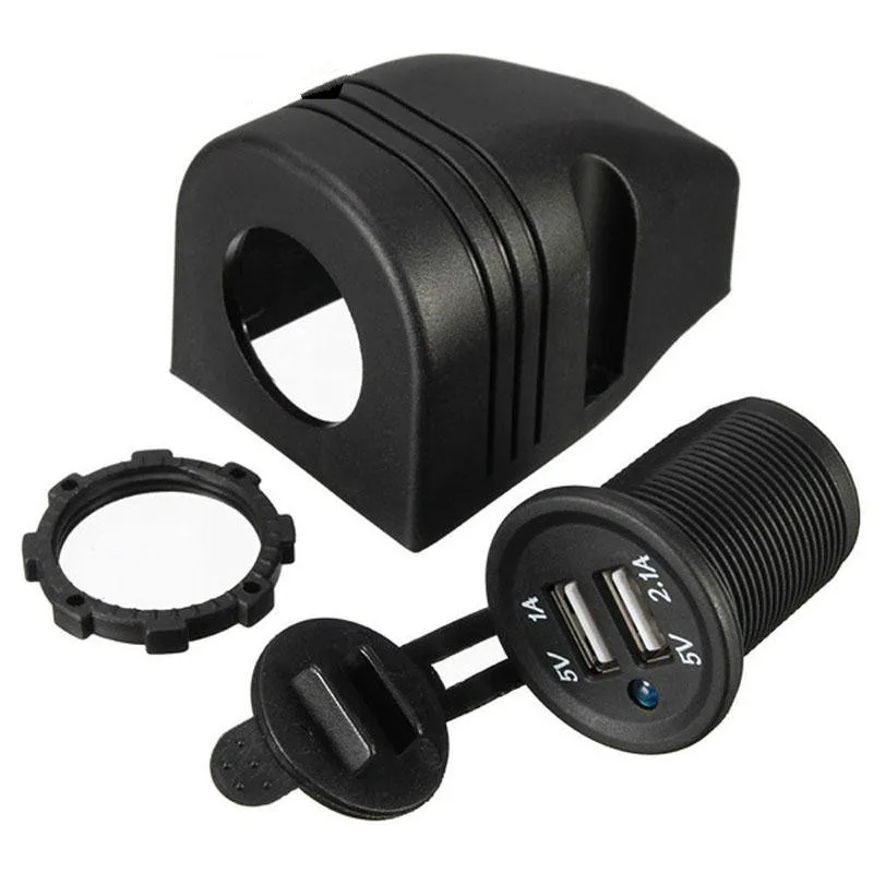 Черный Dual USB автомобили автомобильный прикуриватель гнездо Splitter Зарядное