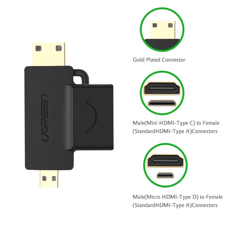 Ugreen Micro HDMI совместимый разъем адаптера 4K Mini Кабельный соединитель конвертер для