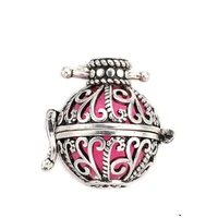 modkisr new arrival 6pcs hollow cage filigree ball box essential oil diffuser locket pendants flagon jewelry without chain