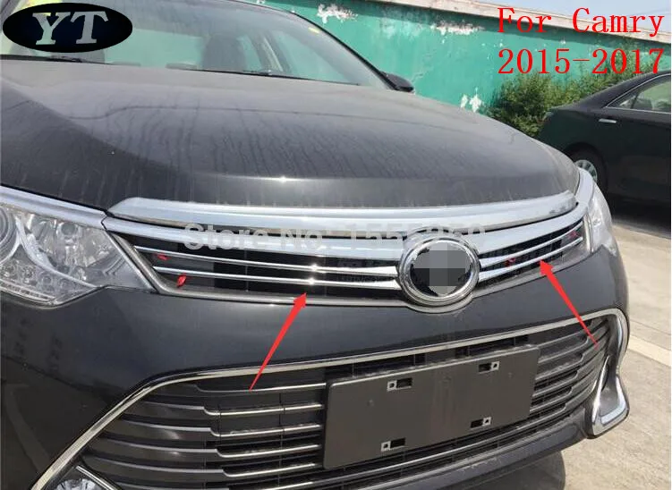 Отделка передней решетки автомобиля декоративная крышка для toyota Camry 2015 2016 2017 ABS