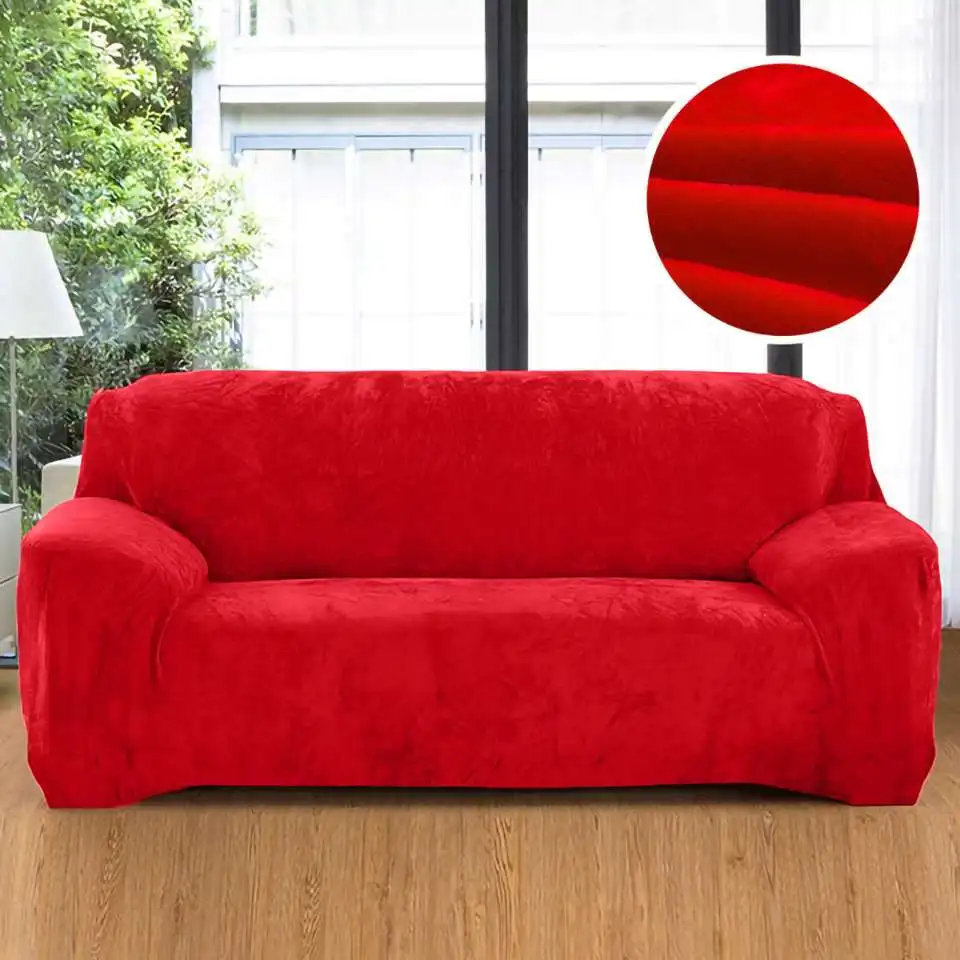 Big red Homesick плюшевых Fabirc диван Обложка 1/2/3/4 местный евро чехлы для мебели для диванов угловой диван чехол для Гостиная - Цвет: Big red