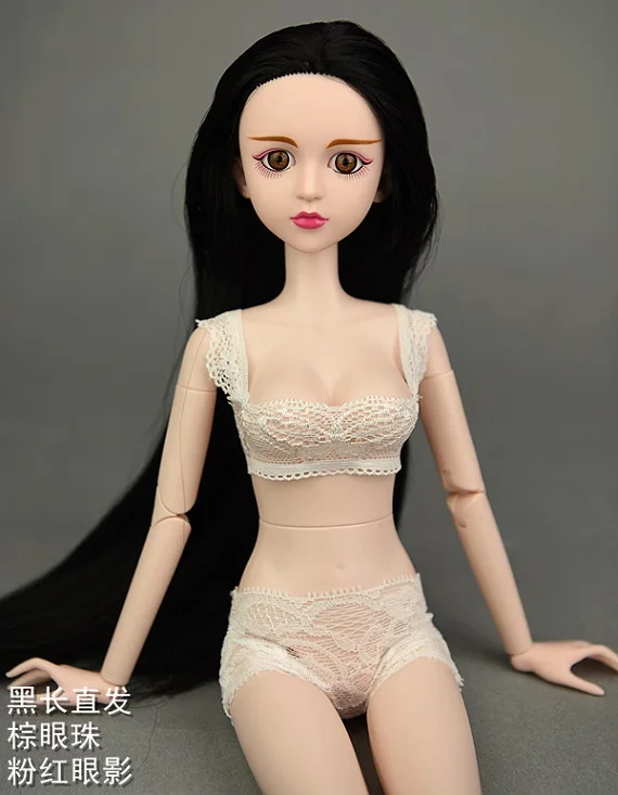 Black 2 1 шт. 45 см Обнаженная 1/4 BJD кукла Синьи с 3D реальными глазами Оригинальная кукла тела двойной коленный шарнир DIY куклы игрушки для девочек Подарки - Цвет: Black 2