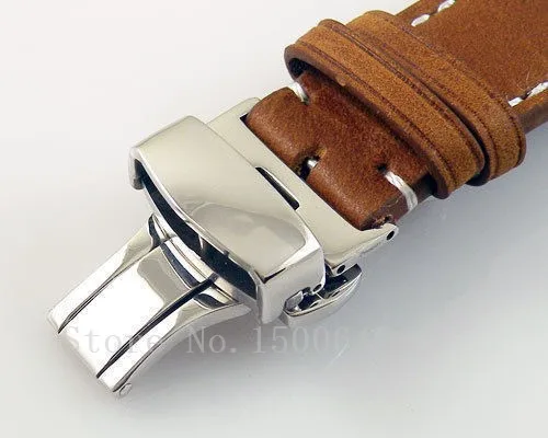 Часы Parnis с синим циферблатом 43 мм автоматический кожаный ремешок складные