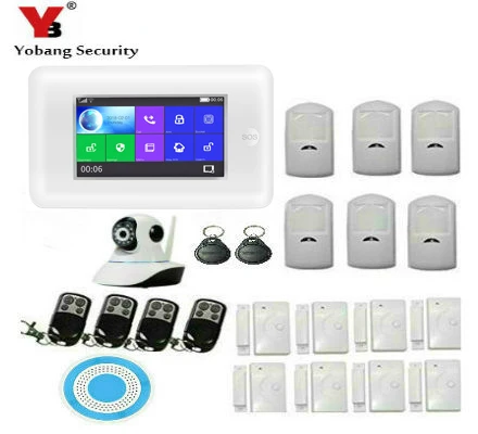 Yobang Security 4 3 дюймов WIFI RFID 3G WCDMA домашняя система охранной сигнализации с датчиком