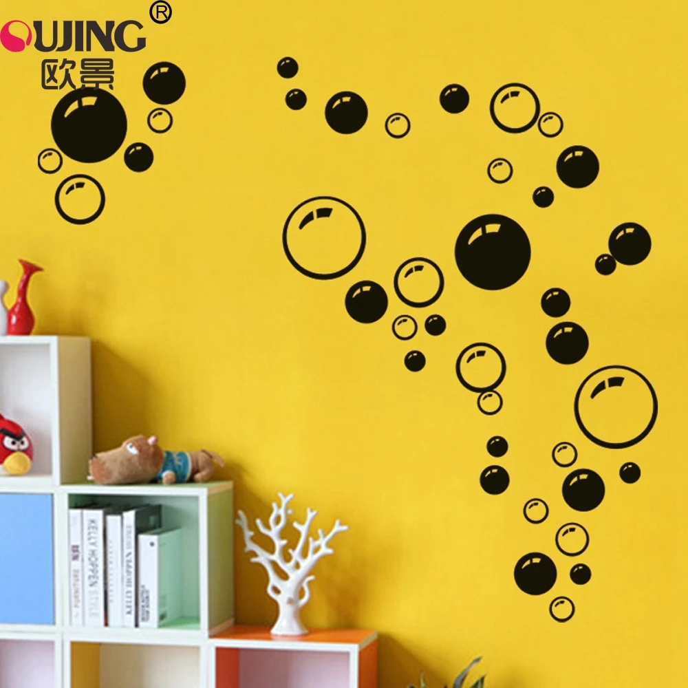 Mixed Size Balloon Polka Circle Wall Sticker For Kids Room Glass Bathroom Waterproof Art Mural Decor Round DIY Vinyl Wall Decals