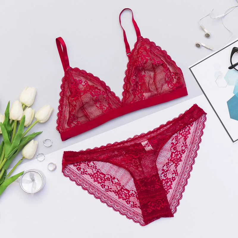 2019 новый стиль летний кружевной комплект с бюстгальтером тонкими чашечками